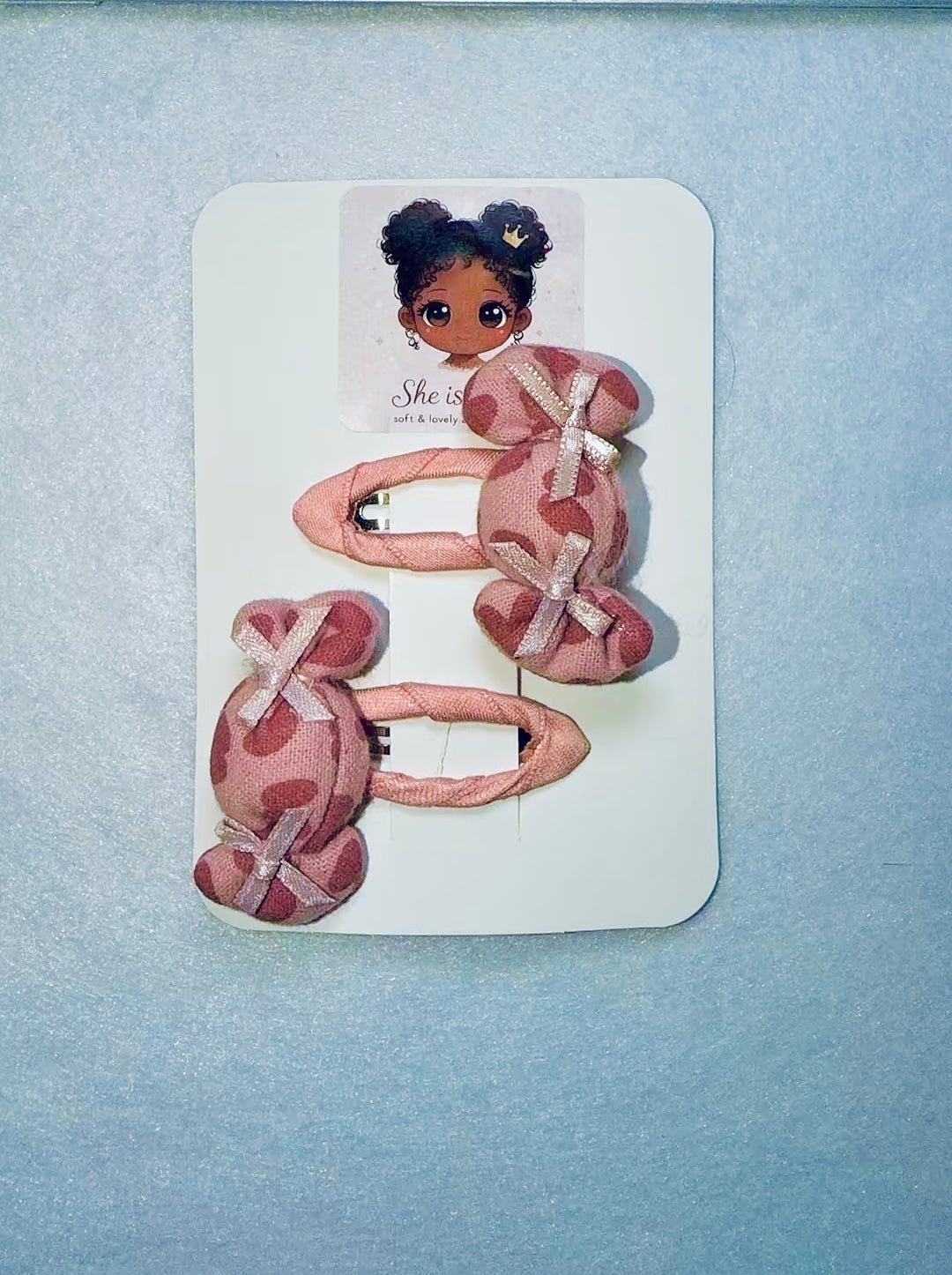 Pink Candy Bow Hair Clips