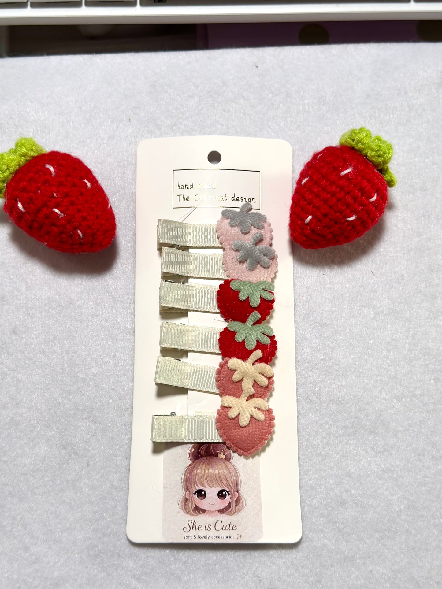 Strawberry Dreams Hair Clip Set πβ¨