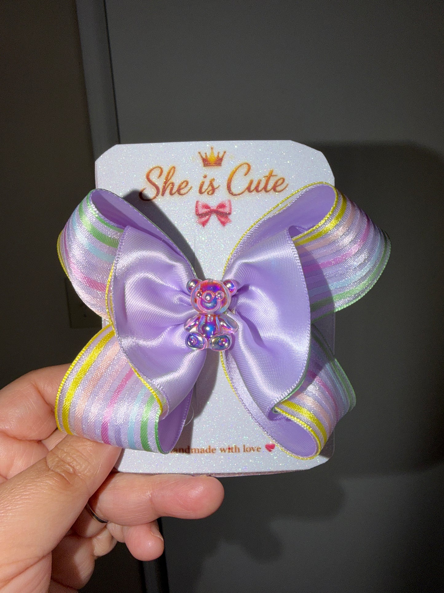 Lavender Dream Bear Bow