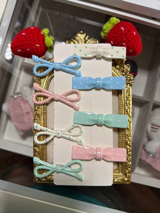 Sweet Bow Pastel Clip Set 🎀✨