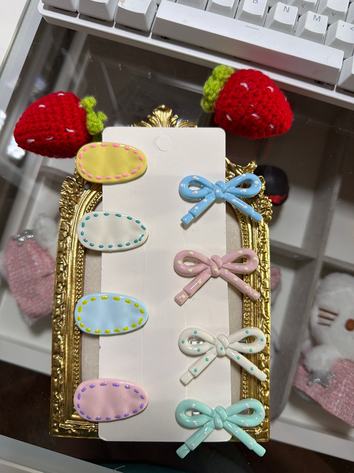 Sweet Bow Pastel Clip Set 🎀✨