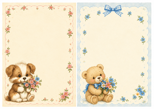 Vintage Cute Letter Paper Set – 20 Sheet