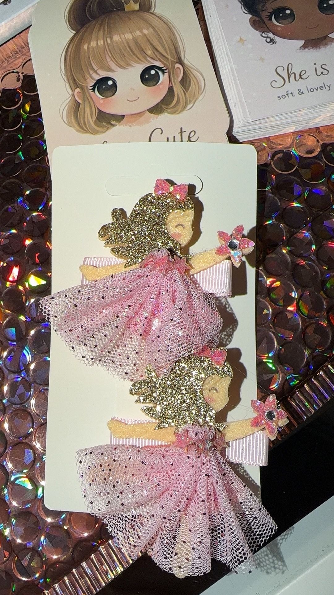 Pink Fairy Princess Hair Clip Set