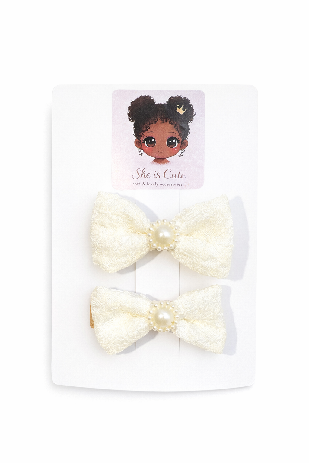Pearl Princess Bow Clip Set