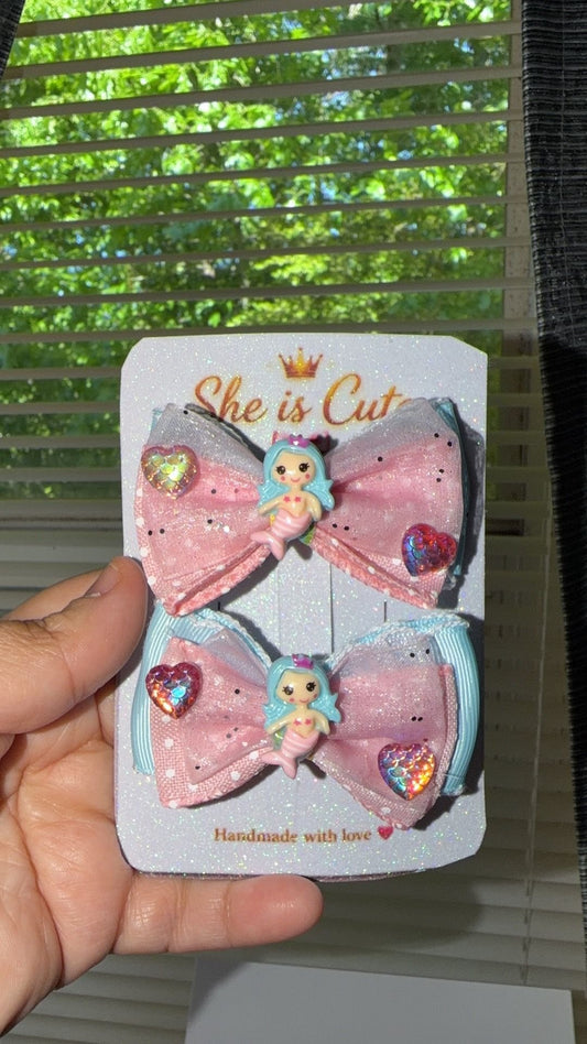 Mermaid Summer Sparkle Bow Set