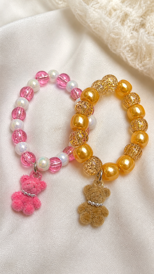 Teddy Bear Beaded Bracelet 🧸✨set