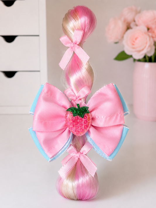 Strawberry Dream Ponytail Bow Set