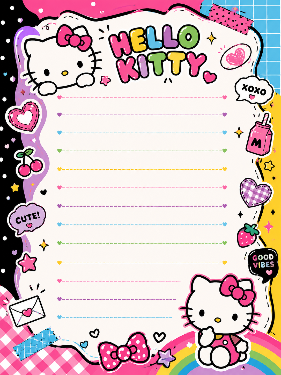 ✨ Retro 90s  Kitty Letter Paper Set ✨