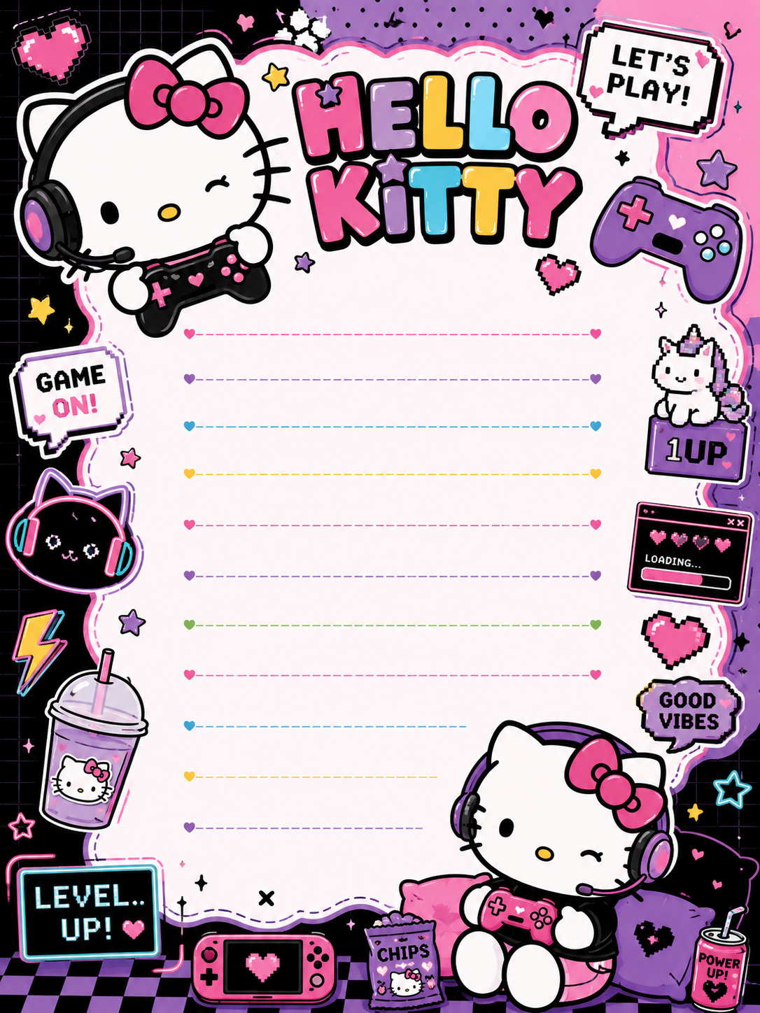 ✨ Retro 90s  Kitty Letter Paper Set ✨