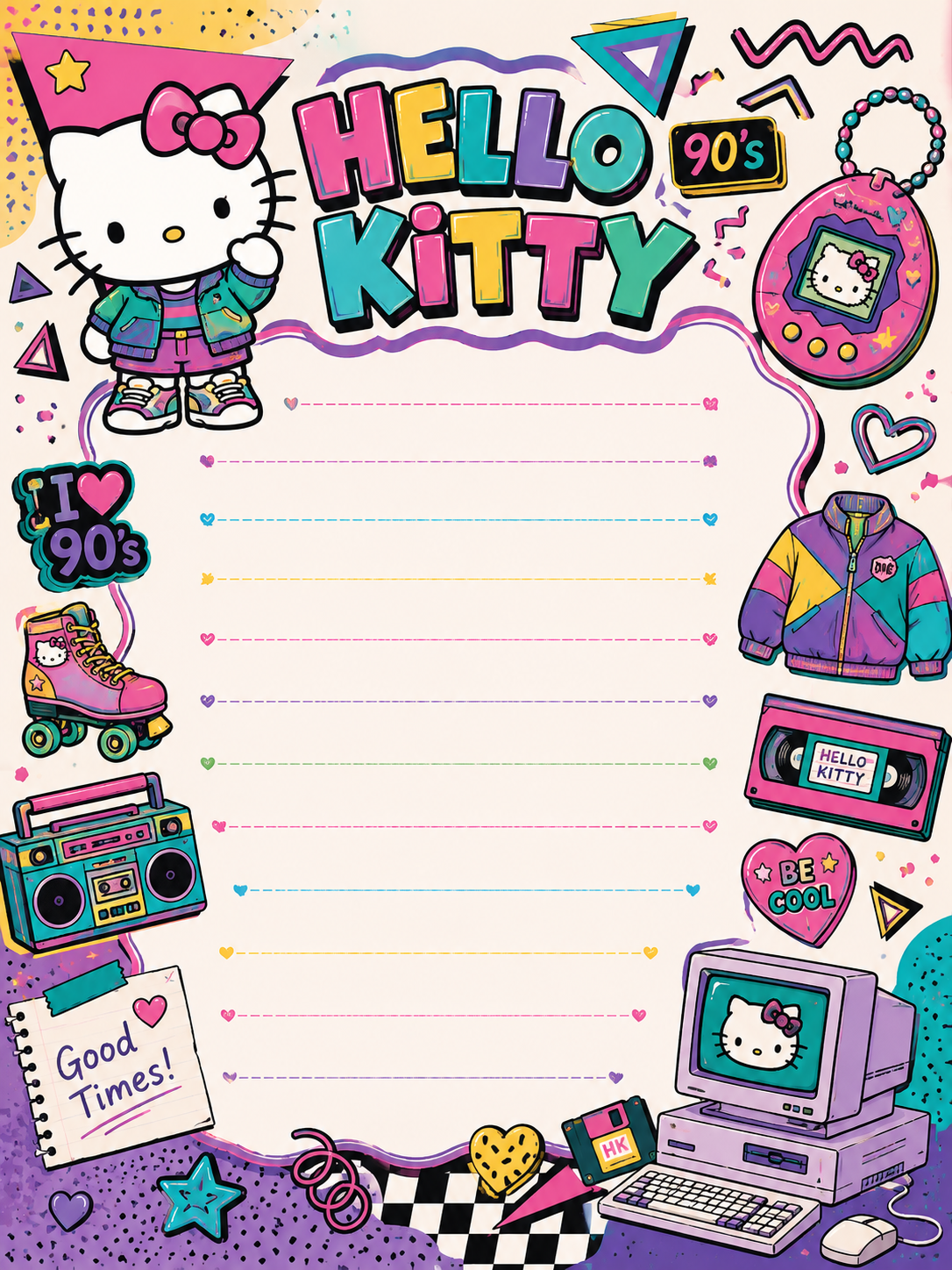 ✨ Retro 90s  Kitty Letter Paper Set ✨